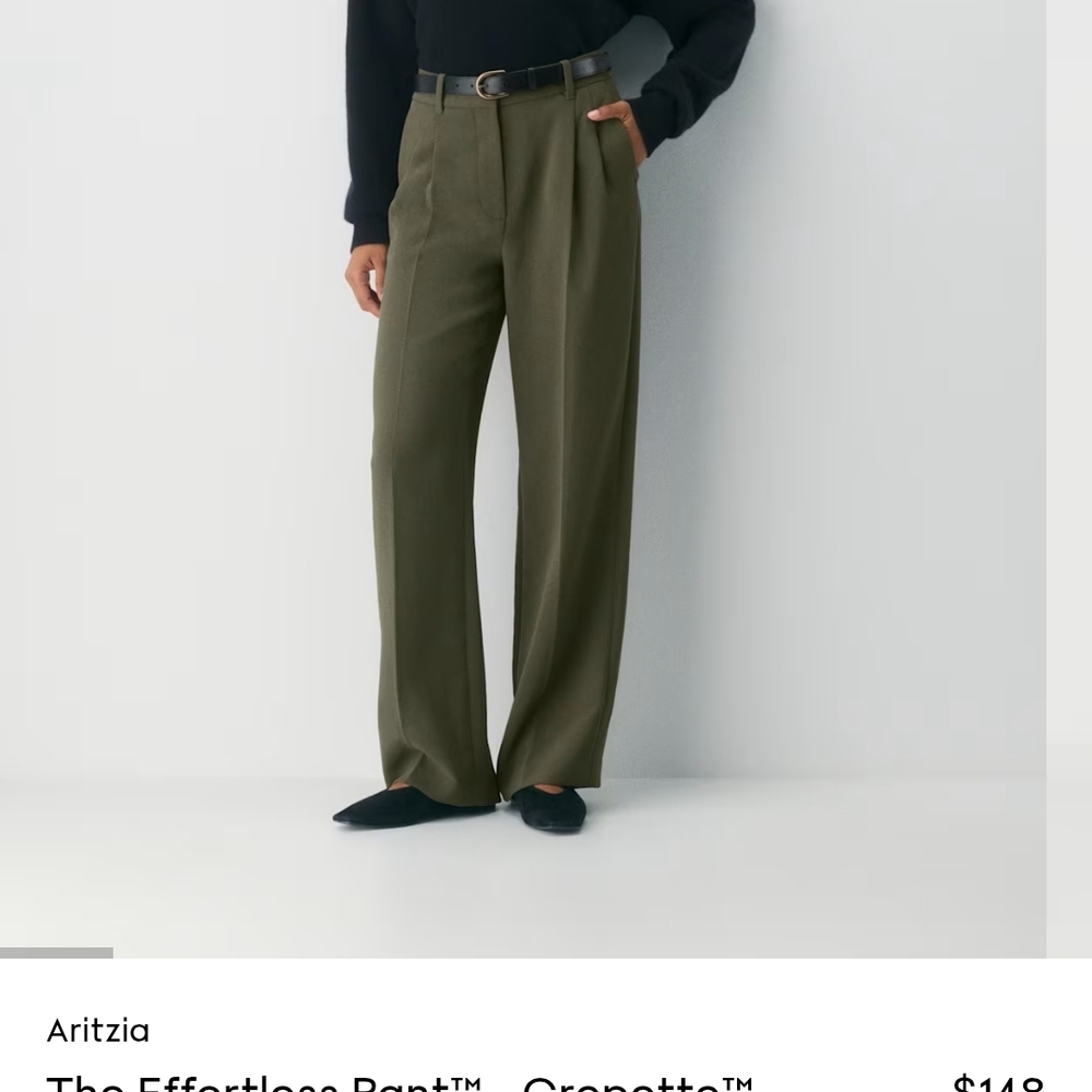 Aritzia Women's Wide Leg Pants in Olive Green